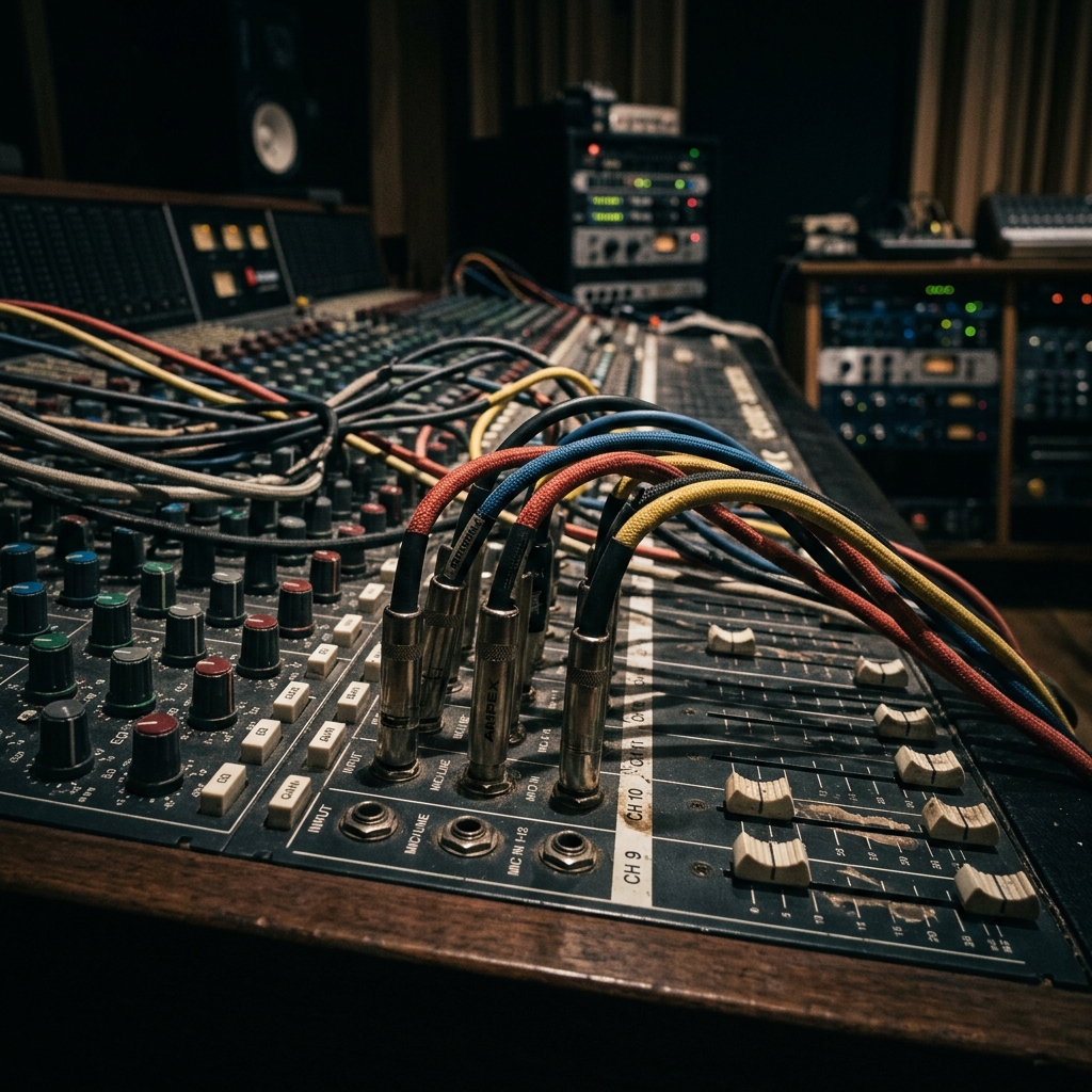 Studio Synthesizer Cables close-up